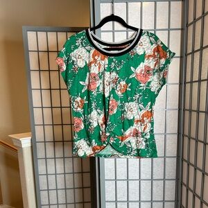 NWT Anthropologie Postmark Floral Green Women's Top
